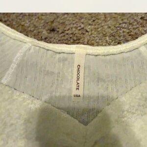 Chocolate USA Cream Textured Ruched Top – Size S